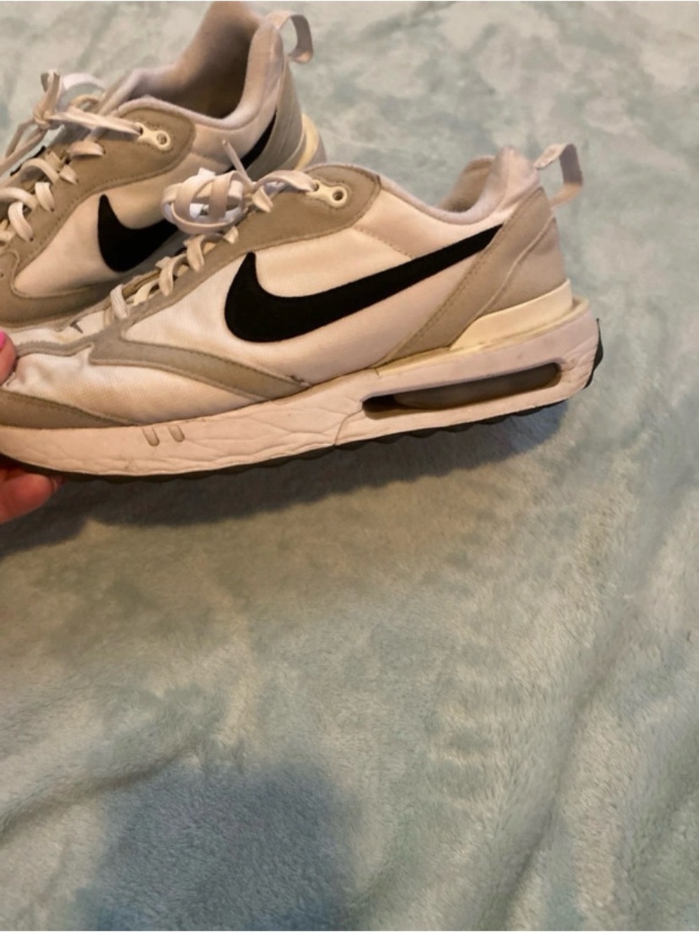 Nike Men’s White, Light Gray & Black Air-Cushion Sneakers